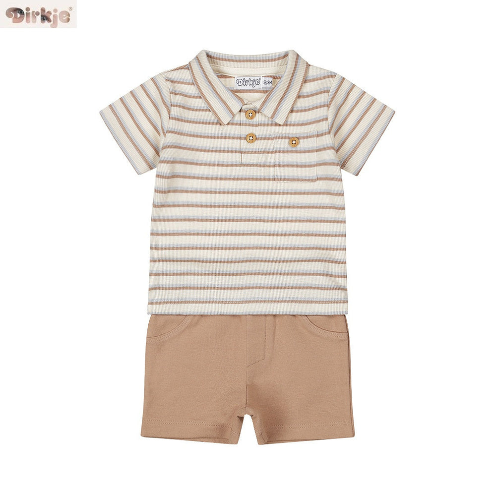 2-Piece Baby Bodysuit Set Short Sleeve — Brown