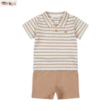 2-Piece Baby Bodysuit Set Short Sleeve — Brown