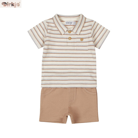 2-Piece Baby Bodysuit Set Short Sleeve — Brown