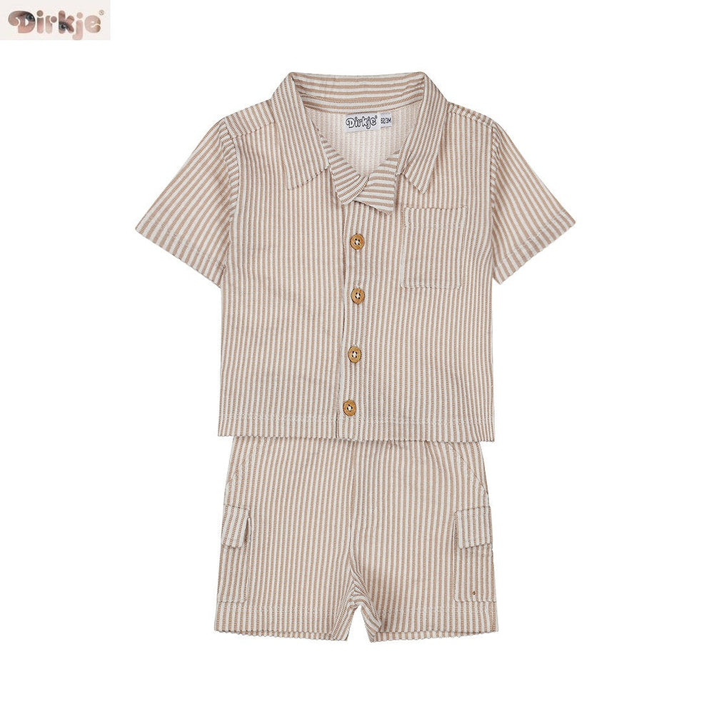 Kids 2-Piece Set Short Sleeve — Brown
