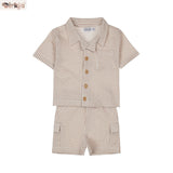 Kids 2-Piece Set Short Sleeve — Brown