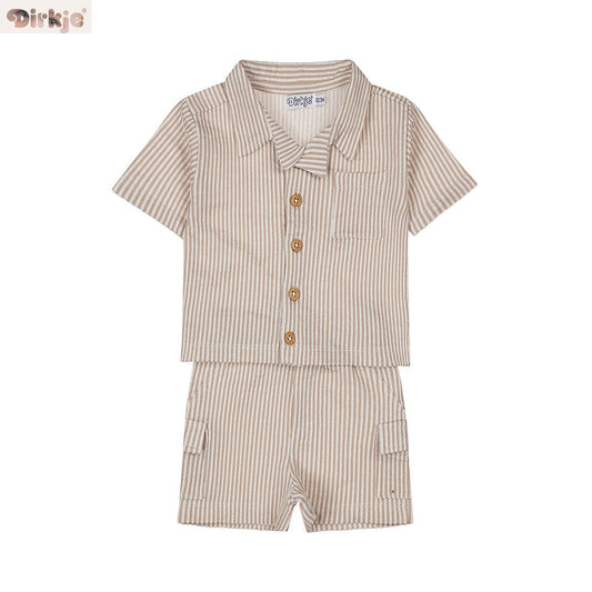 Kids 2-Piece Set Short Sleeve — Brown