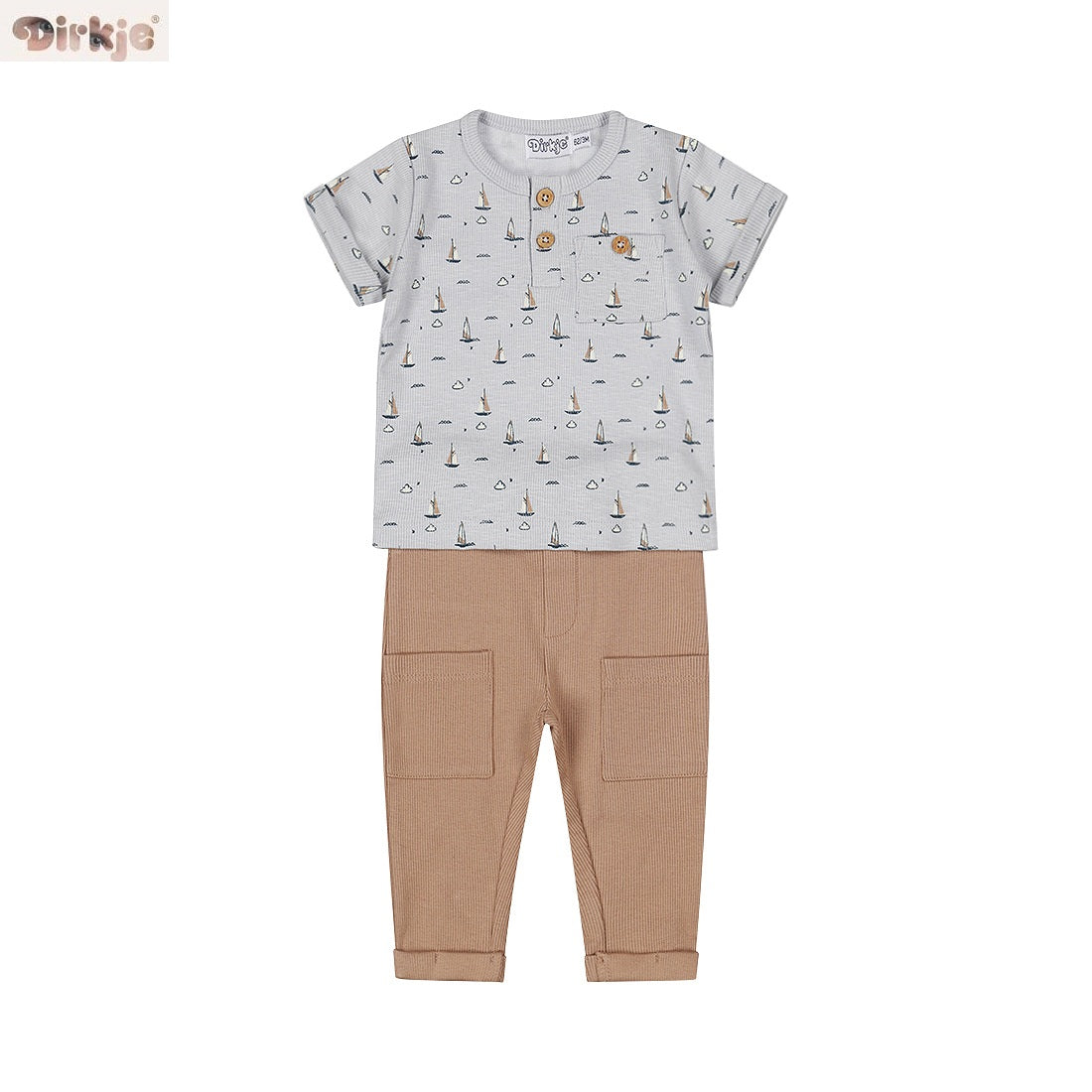 2-Piece Baby Bodysuit Set Short Sleeve — Light Blue
