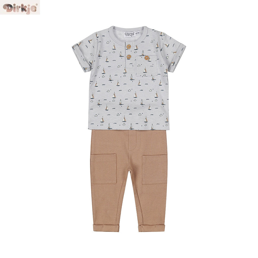 2-Piece Baby Bodysuit Set Short Sleeve — Light Blue