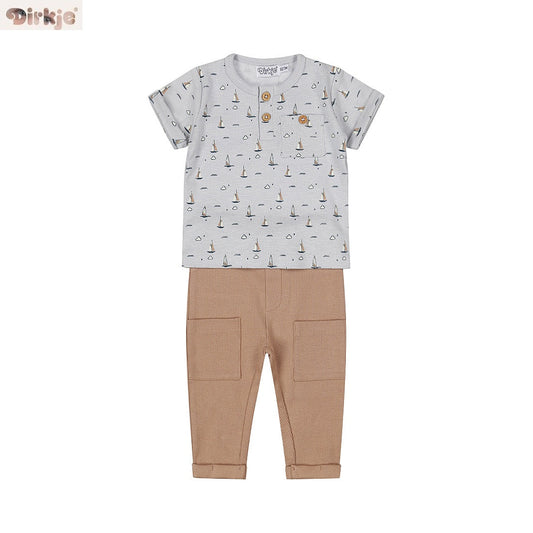 2-Piece Baby Bodysuit Set Short Sleeve — Light Blue
