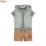 3-Piece Baby Bodysuit Set Short Sleeve — Faded Green