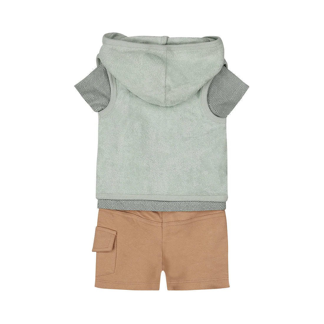 3-Piece Baby Bodysuit Set Short Sleeve — Faded Green