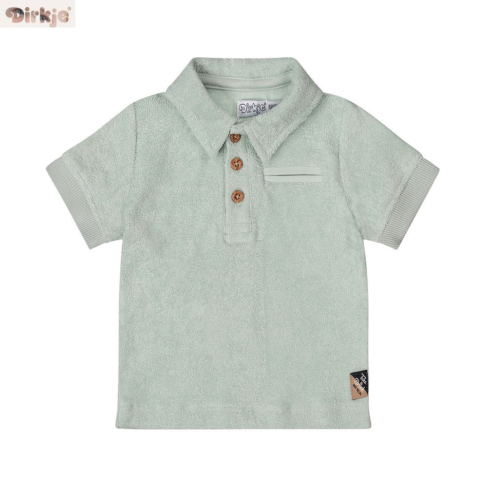 Kids Short-Sleeve Polo Shirt — Faded Green