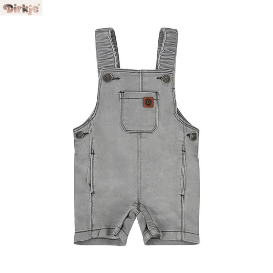 Kids Knitted Denim Dungaree — Grey Jeans