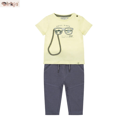 2-Piece Baby Bodysuit Set Short Sleeve — Light Yellow