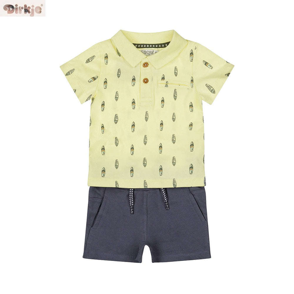 2-Piece Baby Bodysuit Set Short Sleeve — Light Yellow