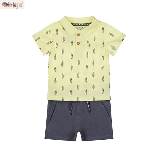 2-Piece Baby Bodysuit Set Short Sleeve — Light Yellow