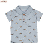 Kids Short-Sleeve Polo Shirt — Light Blue