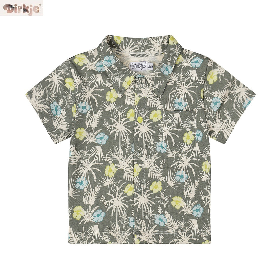 Boys Short Sleeve Blouse — Dusty Green