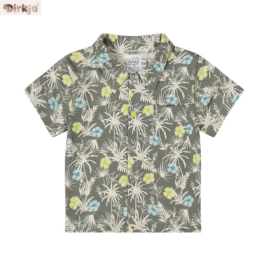 Boys Short Sleeve Blouse — Dusty Green