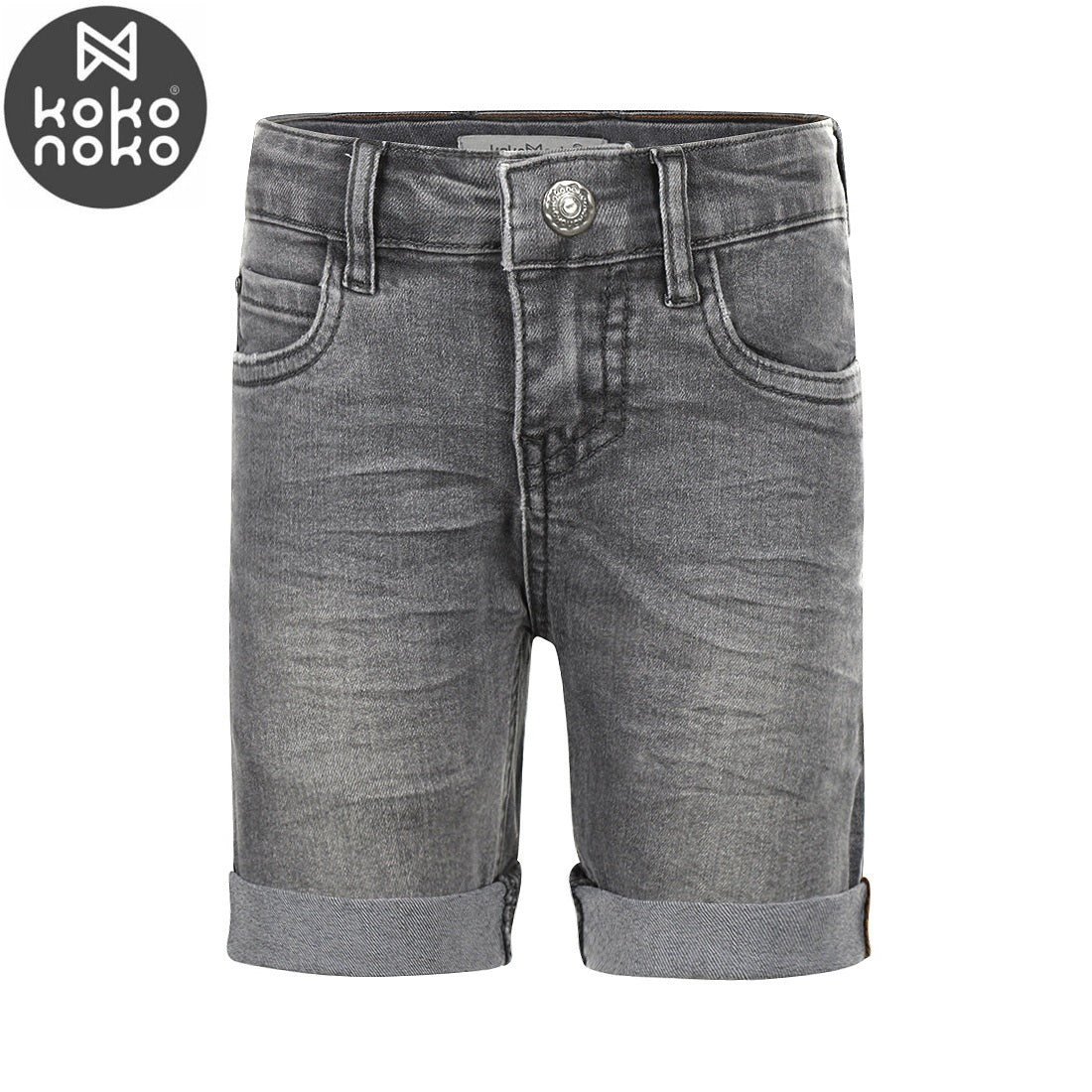 Kids Loose Fit Denim Shorts – Grey
