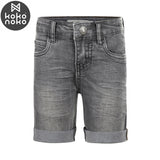 Kids Loose Fit Denim Shorts – Grey