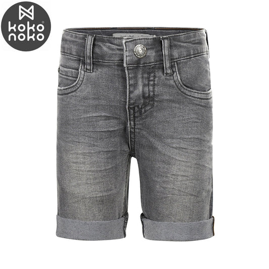 Kids Loose Fit Denim Shorts – Grey