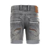 Kids Loose Fit Denim Shorts – Grey