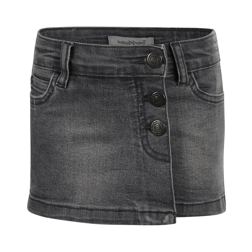 Kids Grey Denim Skort