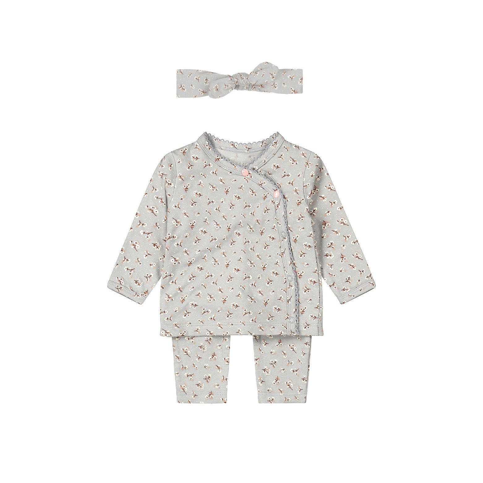 Baby Girl 2-Piece Babysuit + Headband – Faded Blue | Organic Cotton