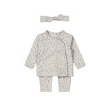 Baby Girl 2-Piece Babysuit + Headband – Faded Blue | Organic Cotton