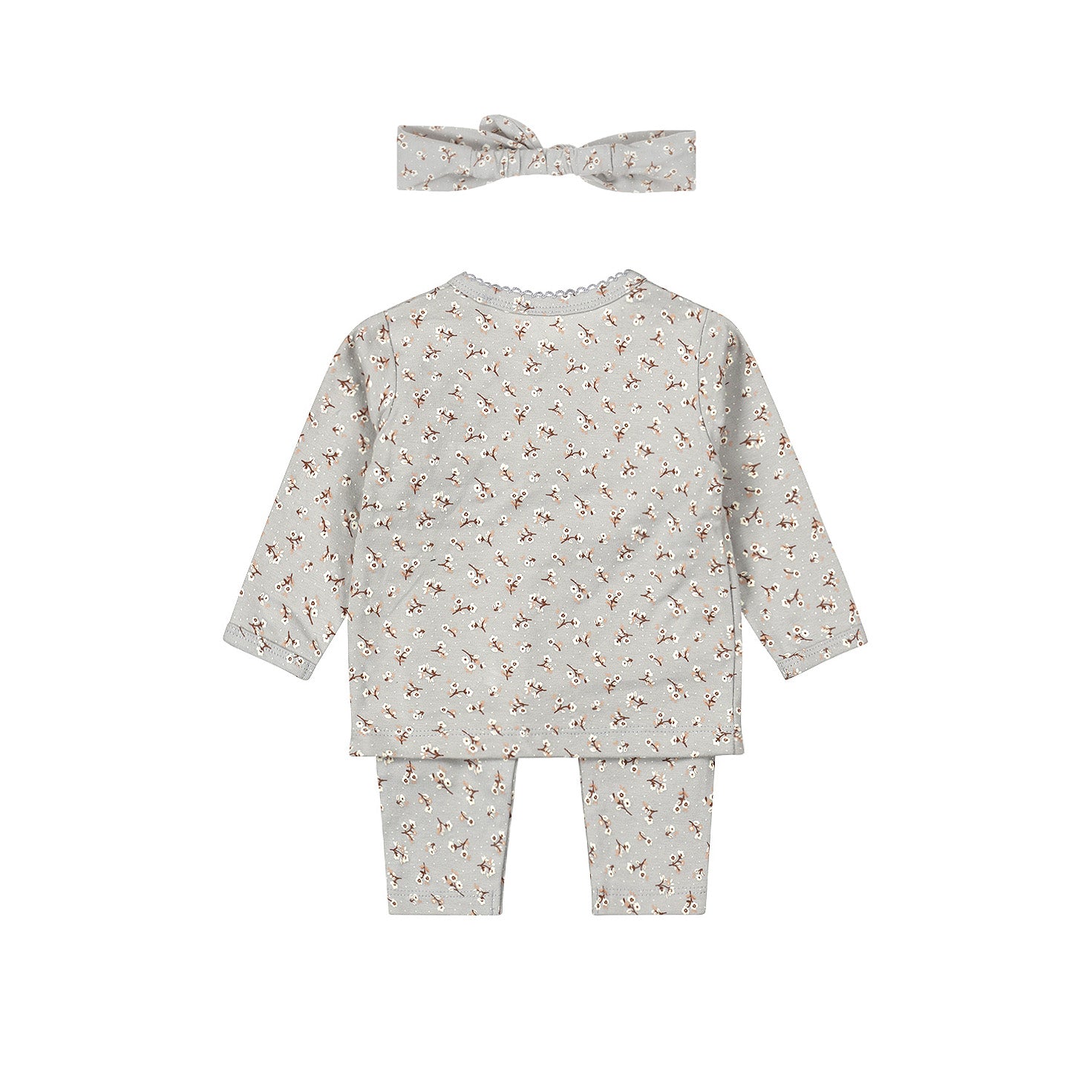 Baby Girl 2-Piece Babysuit + Headband – Faded Blue | Organic Cotton