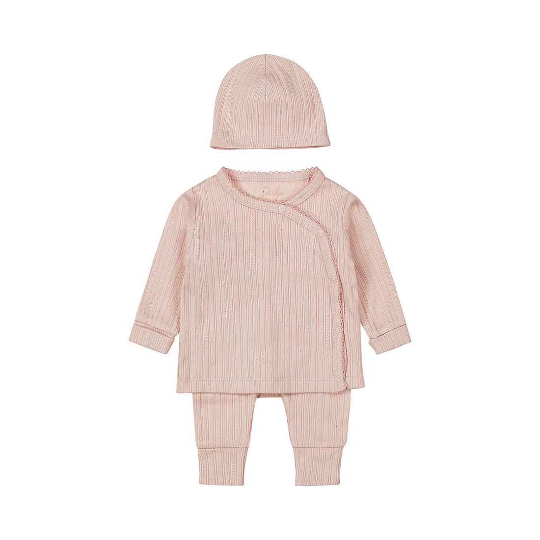 Baby Girl 2-Piece Babysuit + Hat – Light Dusty Pink | Organic Cotton