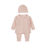 Baby Girl 2-Piece Babysuit + Hat – Light Dusty Pink | Organic Cotton