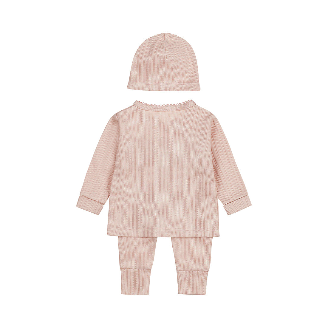 Baby Girl 2-Piece Babysuit + Hat – Light Dusty Pink | Organic Cotton