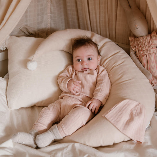 Baby Girl 2-Piece Babysuit + Hat – Light Dusty Pink | Organic Cotton