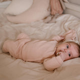 Baby Girl 2-Piece Babysuit + Hat – Light Dusty Pink | Organic Cotton