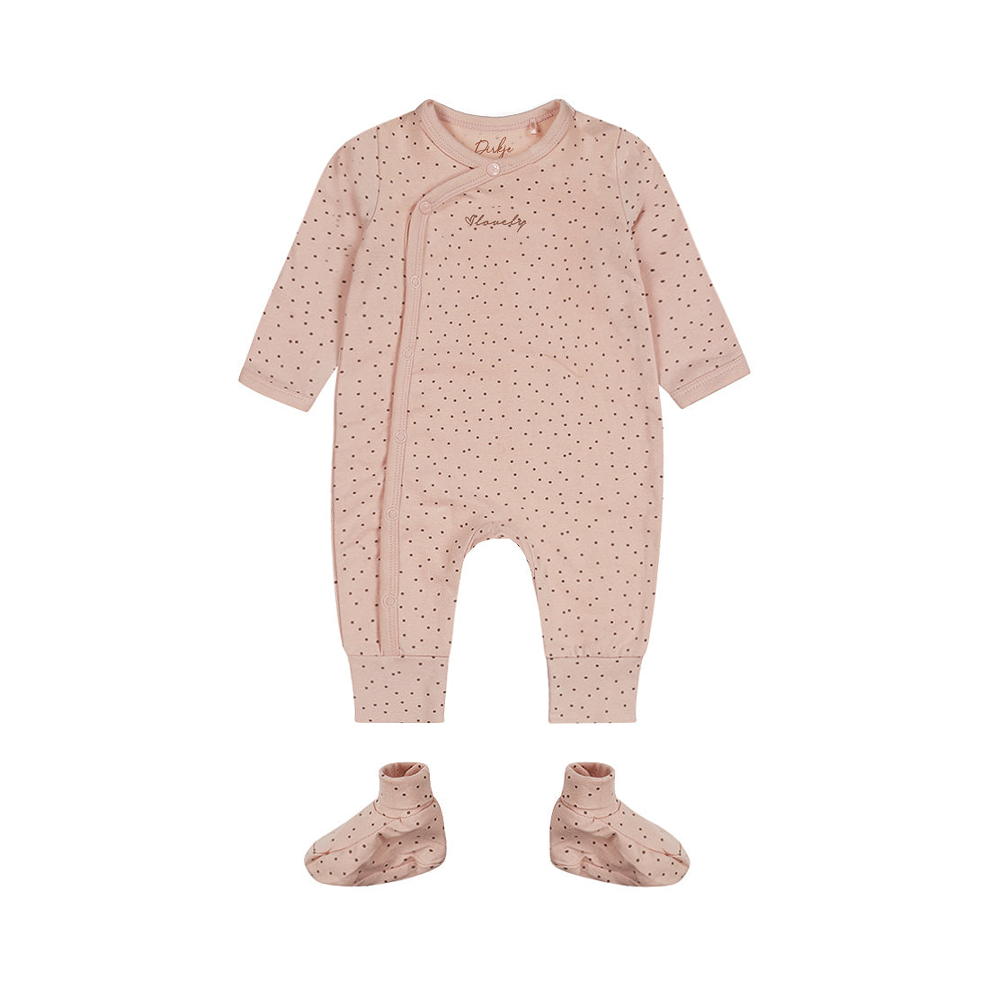 Baby Girl 1-Piece Babysuit + Booties – Light Dusty Pink | Organic Cotton