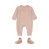 Baby Girl 1-Piece Babysuit + Booties – Light Dusty Pink | Organic Cotton