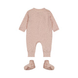 Baby Girl 1-Piece Babysuit + Booties – Light Dusty Pink | Organic Cotton