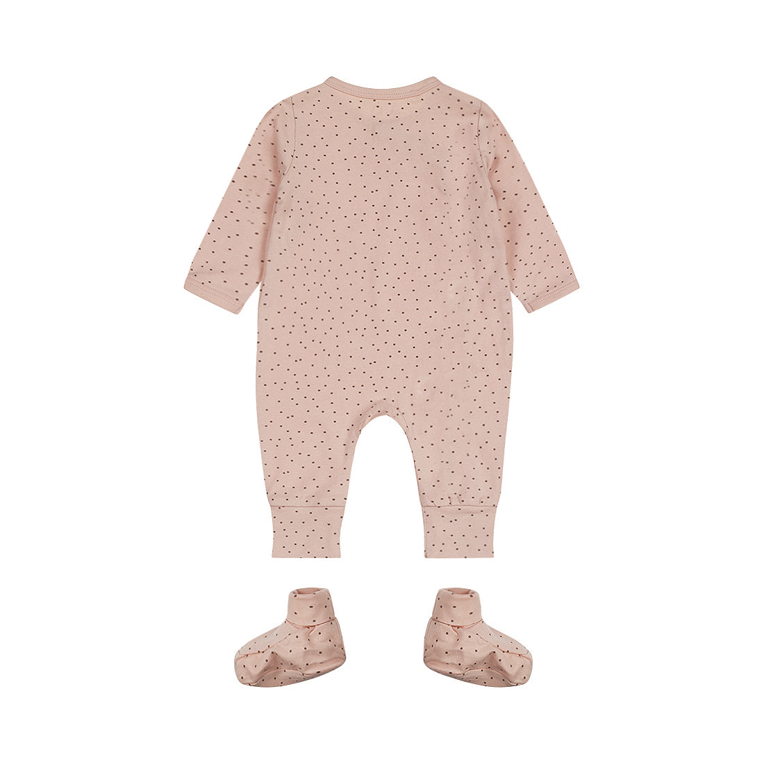 Baby Girl 1-Piece Babysuit + Booties – Light Dusty Pink | Organic Cotton