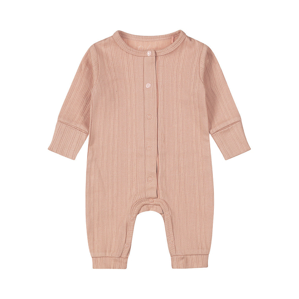 Baby Girl 1-Piece Babysuit – Dusty Pink | Organic Cotton