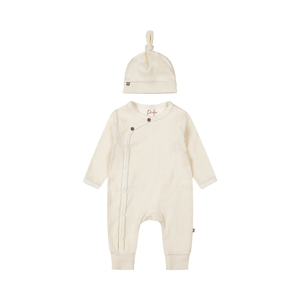 Baby 1-Piece Babysuit + Hat – Off White | Organic Cotton