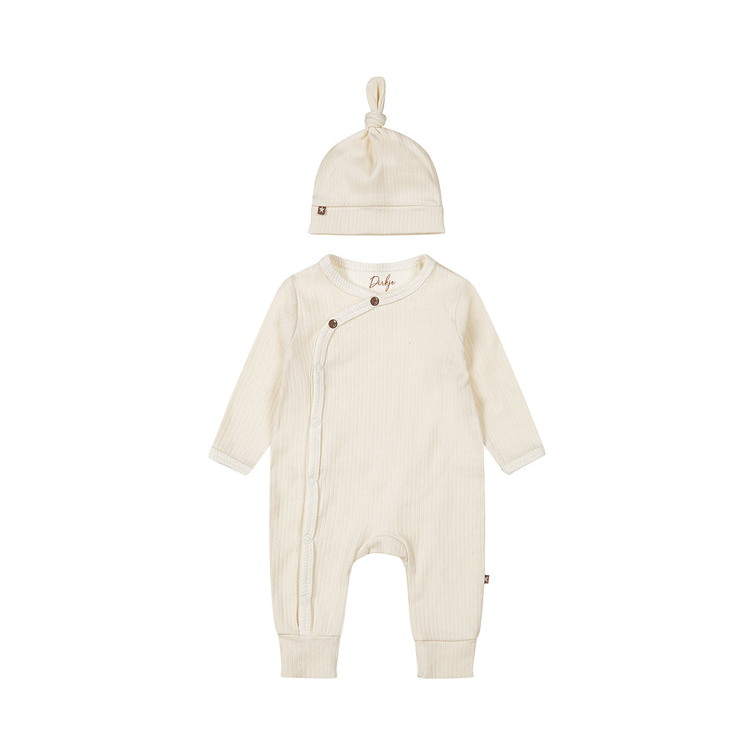 Baby 1-Piece Babysuit + Hat – Off White | Organic Cotton