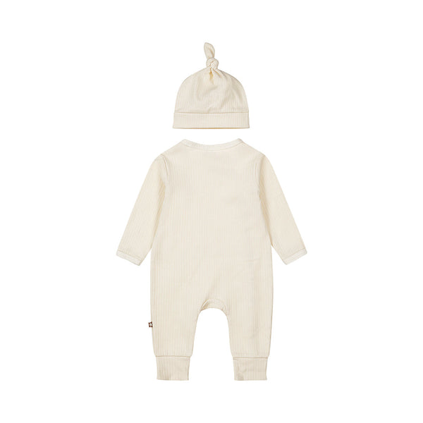 Baby 1-Piece Babysuit + Hat – Off White | Organic Cotton by Dirkje - alternate product view 2