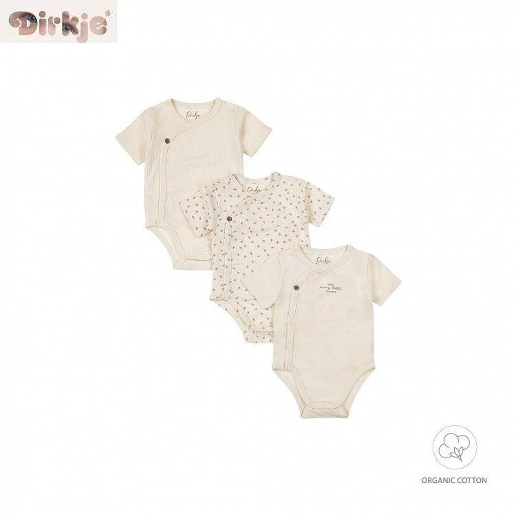 Baby 3-Pack Short Sleeve Bodysuit – Off White | Organic Cotton
