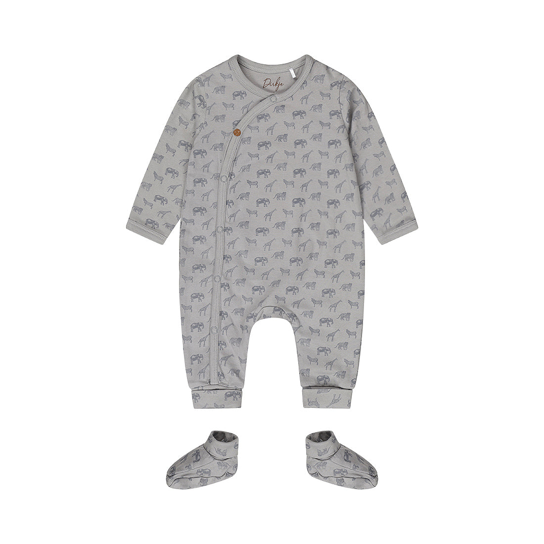 Baby 1-Piece Babysuit + Booties – Light Faded Blue | Organic Cotton