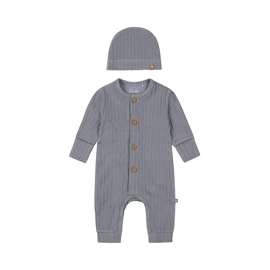 Baby 1-Piece Babysuit + Hat – Faded Blue | Organic Cotton