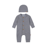 Baby 1-Piece Babysuit + Hat – Faded Blue | Organic Cotton
