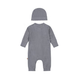 Baby 1-Piece Babysuit + Hat – Faded Blue | Organic Cotton