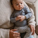 Baby 2-Piece Babysuit High Waist – Faded Blue | Organic Cotton