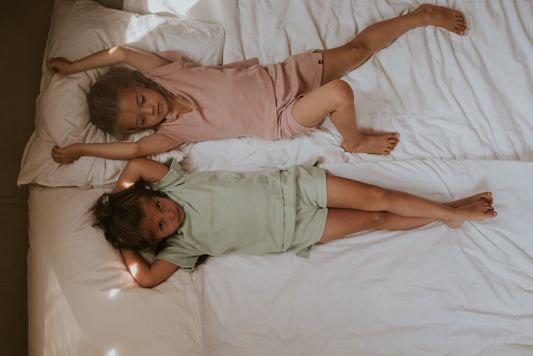 Girls Pyjamas Short Set – Faded Green
