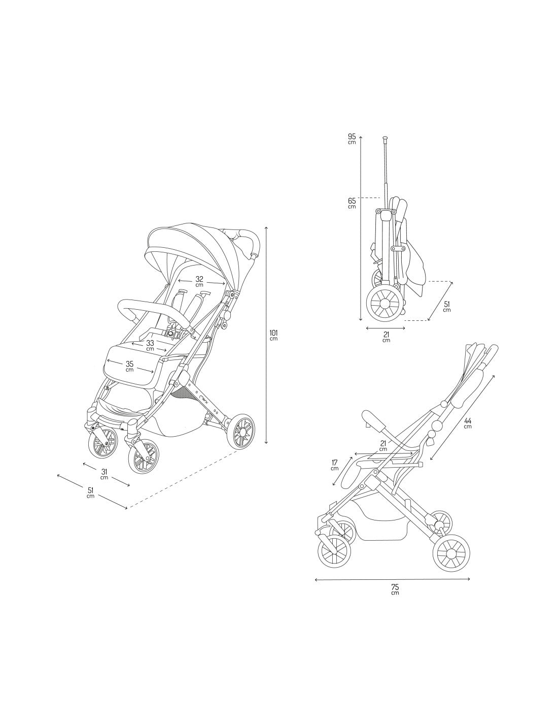 MoMi ESTELLE LIGHT stroller black-silver