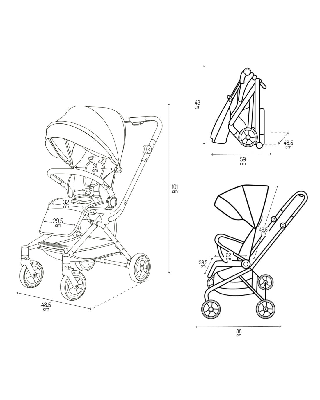MoMi ADELLE stroller 360 °