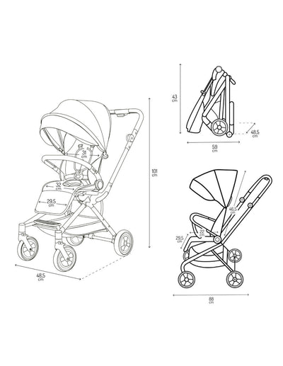 MoMi ADELLE stroller 360 Â°